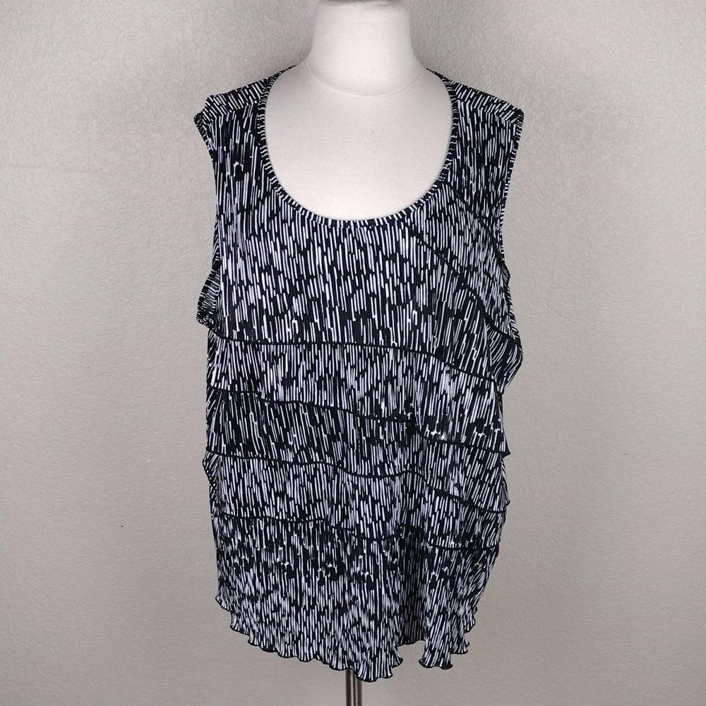 Lane Bryant Ruffle Tiered Layered Sleeveless Blouse